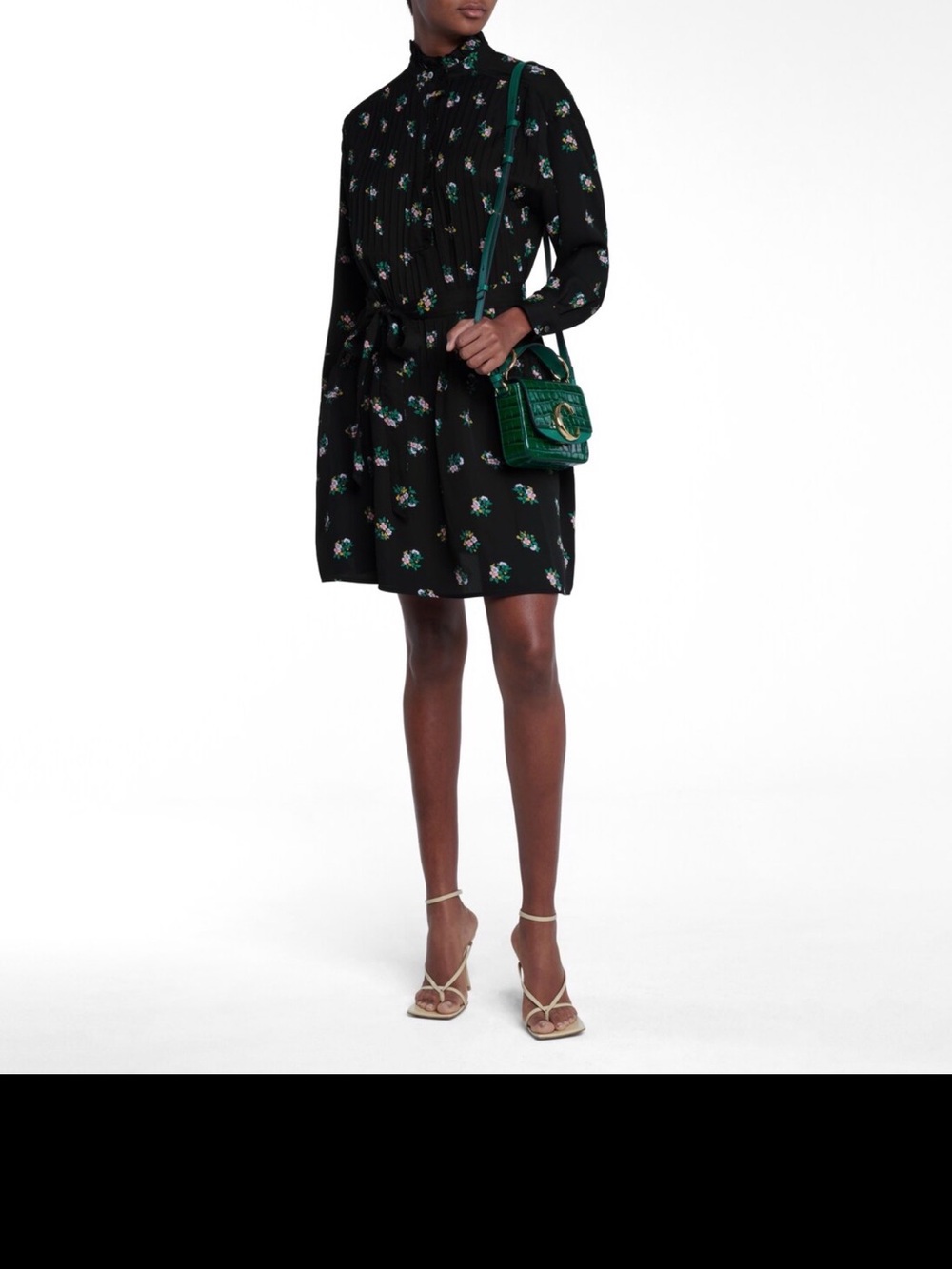 Tory Burch | Cora Asymmetrical Pleated Dress | Cora Ruffle Bib Handke | size 8